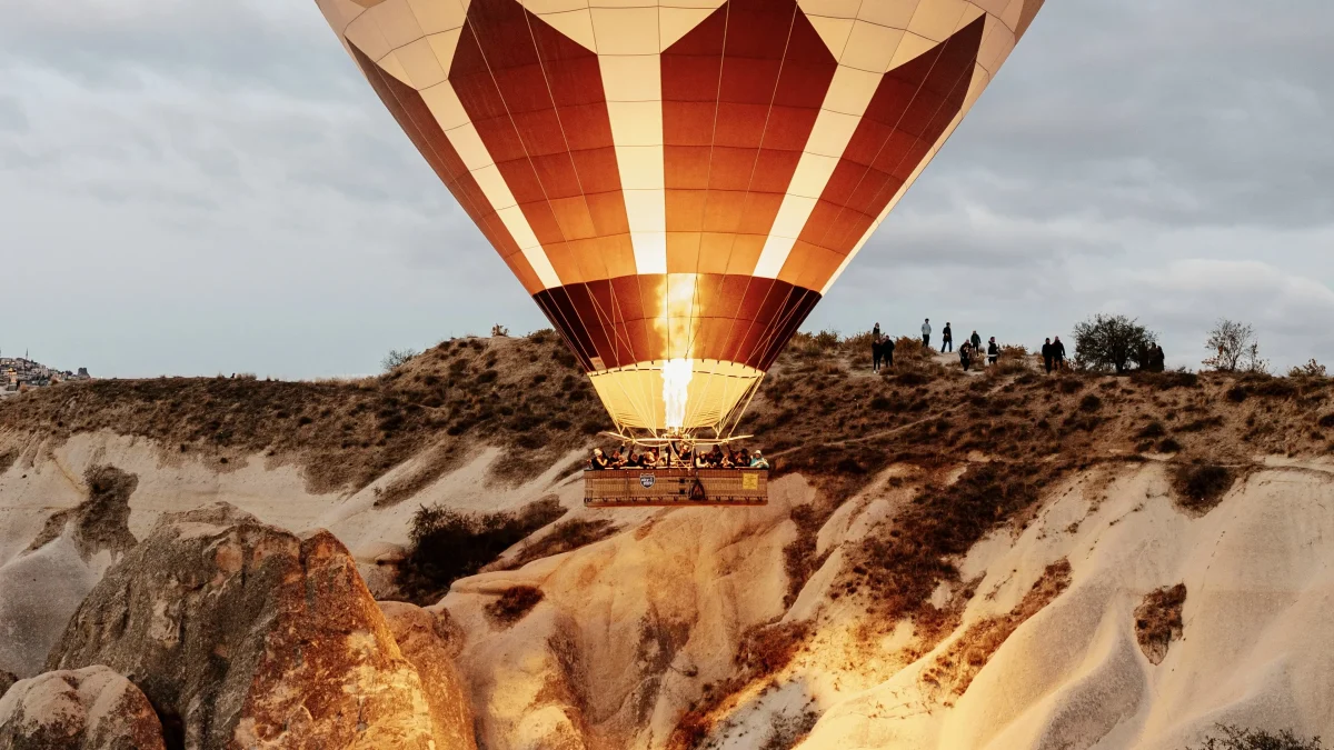 Hot air balloon over Marrakech